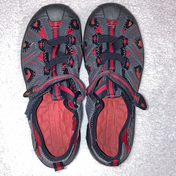 Merrell Hydro Size 2 Gray Red Outdoor Sport Hiking Water Sandals MC55688 - Picture 5 of 7